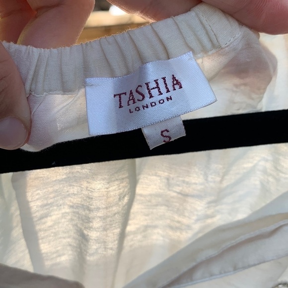 TASHIA London Boho tassels beaded coral Top Size‎ Small Summer cream vacation - Picture 2 of 13